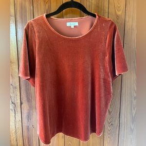 Madewell Orange Velvet Top